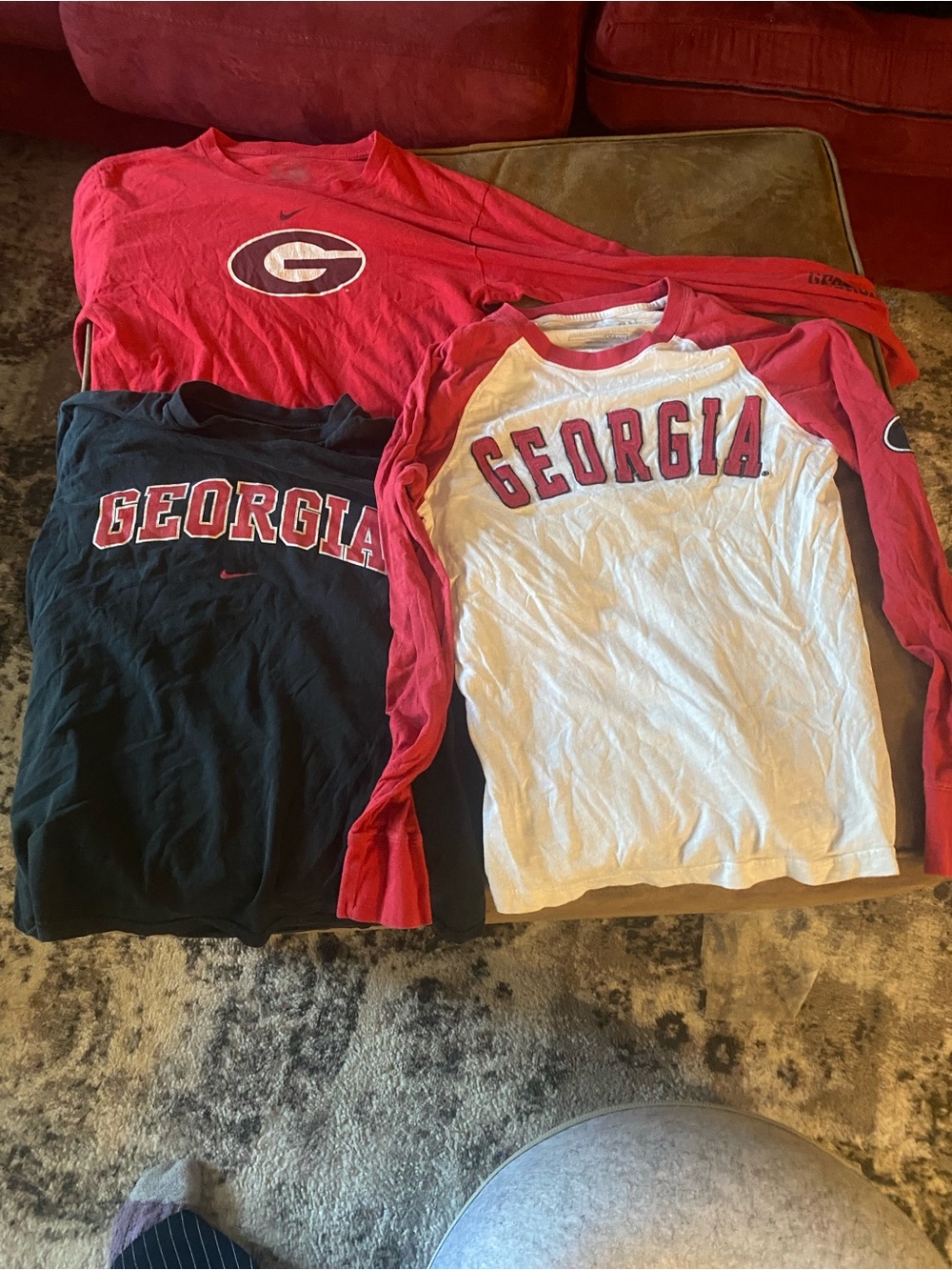 Georgia Bulldogs Long-Sleeve and Short sleeve lot (3 total)